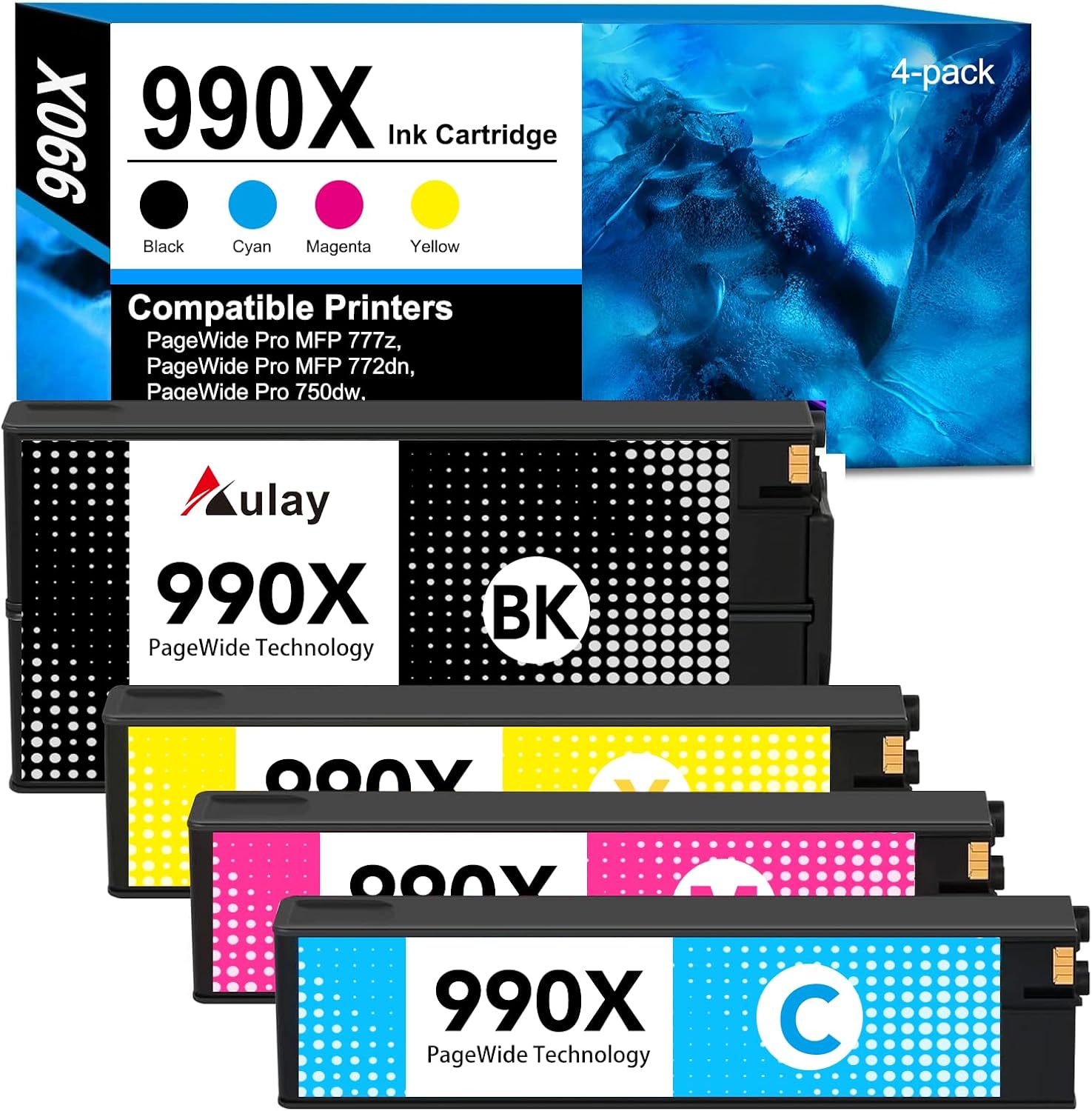 990X M0K01AN Black Ink Cartridge Compatible for PageWide Pro MFP 777z 772dn 750dw 755dn 774dn 774dns 779dn 779dns Printer (1 Black)