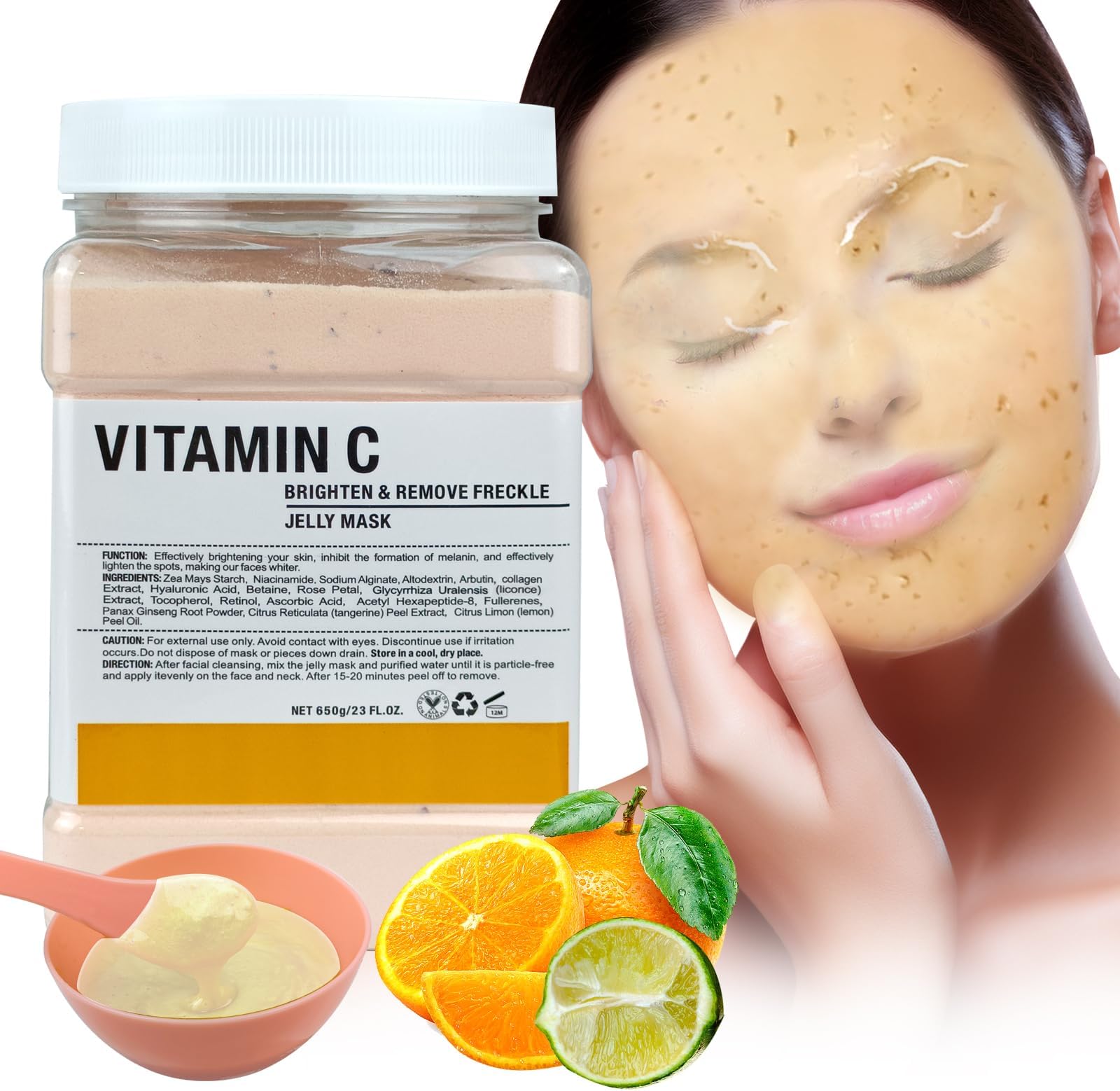 Jelly Mask for Facials Professional, Hydrating & Moisturizing Peel-Off Natural Gel Face Mask SkinCare, Professional Spa Use Jelly Face Masks, Deep Hydration & Glow 23 Fl Oz (VC)