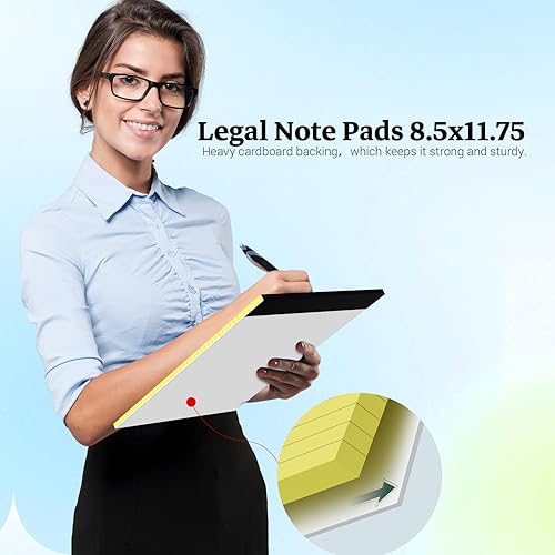 Miniatura 4 de Bloc de notas legales de 8.5 x 11 pulgadas, paquete de 2 bloc de notas blancas de 8.5 x 11 pulgadas para el trabajo, bloc de notas rayado blanco de