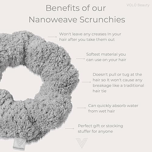 Miniatura 2 de VOLO Luna - Juego de diadema y coletero de spa gris para mujer, accesorios para el cabello de toalla para maquillaje, lavado de cara, cuidado