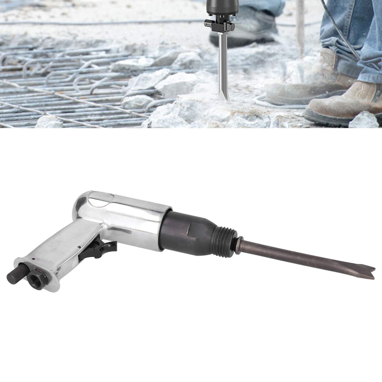 Kit marteau pneumatique, 250mm Air Hammer Professionnel Pistolet Pistolet Pelle à gaz Petits outils pneumatiques à la rouille avec 5 ciseaux Durable et haute puissance Kit marteau pneumatique, 250mm Air Hammer Professionnel Pistolet Pistolet Pelle à gaz Petits outils pneumatiques à la rouille avec 5 ciseaux Durable et haute puissance