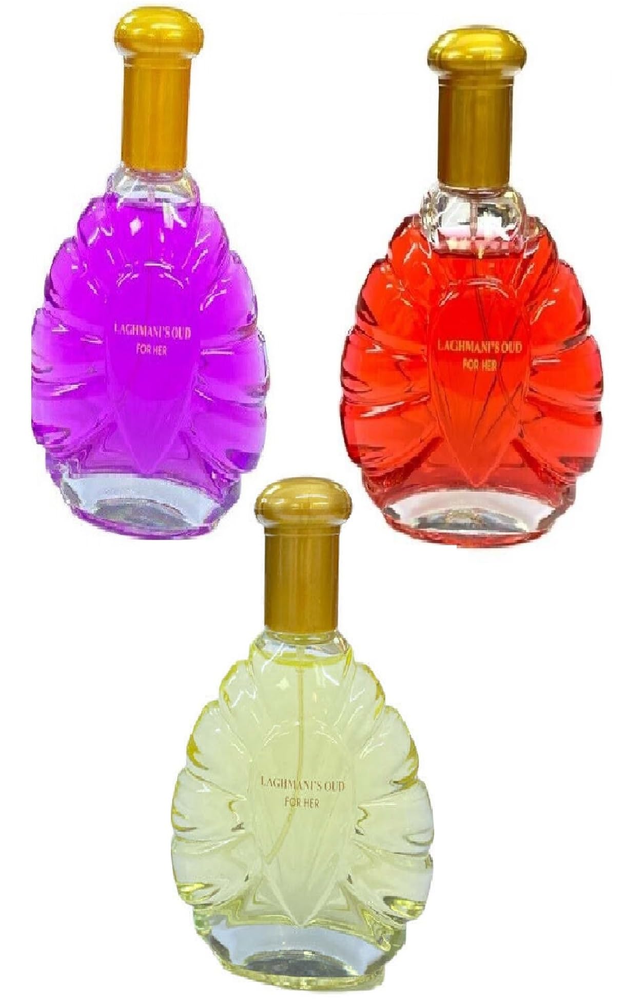 Modaleo Perfume for Women perfume Ladies Fragrance Eau De 100ml (3 x LAGHMANI OUD GOLD PURPLE Red for HER)