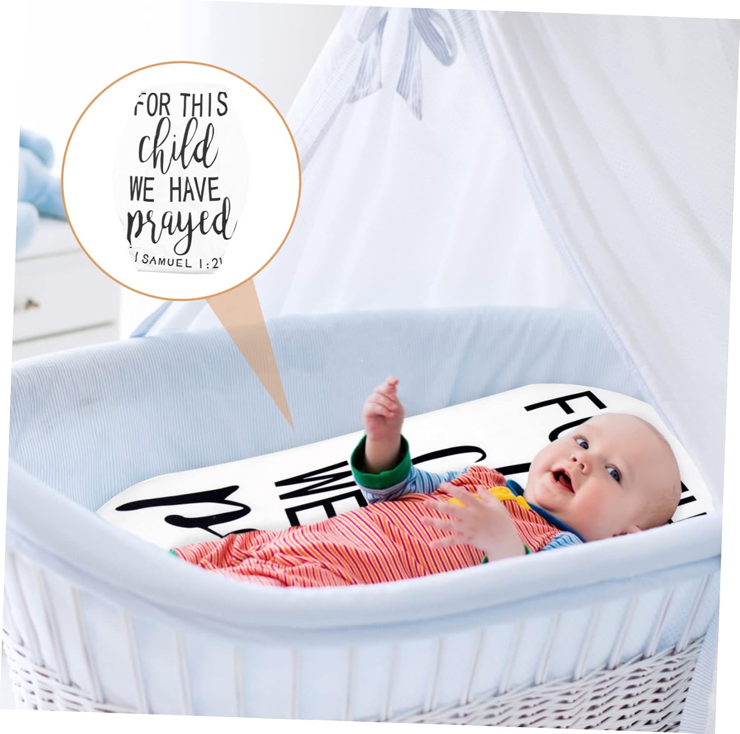 VICASKY Bassinet Fitted Sheet Cradle Sheet for Boys Girls Unique Pattern Design for Nursery Use Shower Comfortable