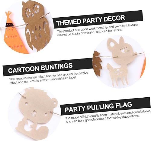 Miniatura 3 de 2 pancartas creativas colgantes de animales para decoraciones de fiesta de cumpleaños, fácil de instalar, reutilizables, banderines de dibujos