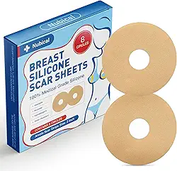 Pacote com 8 folhas para cicatrizes de silicone médico, tratamento de cicatrizes de mama após cirurgia, suprimentos pós-cirurgia, folhas de remoção de cicatriz, redução de mama após cirurgia para