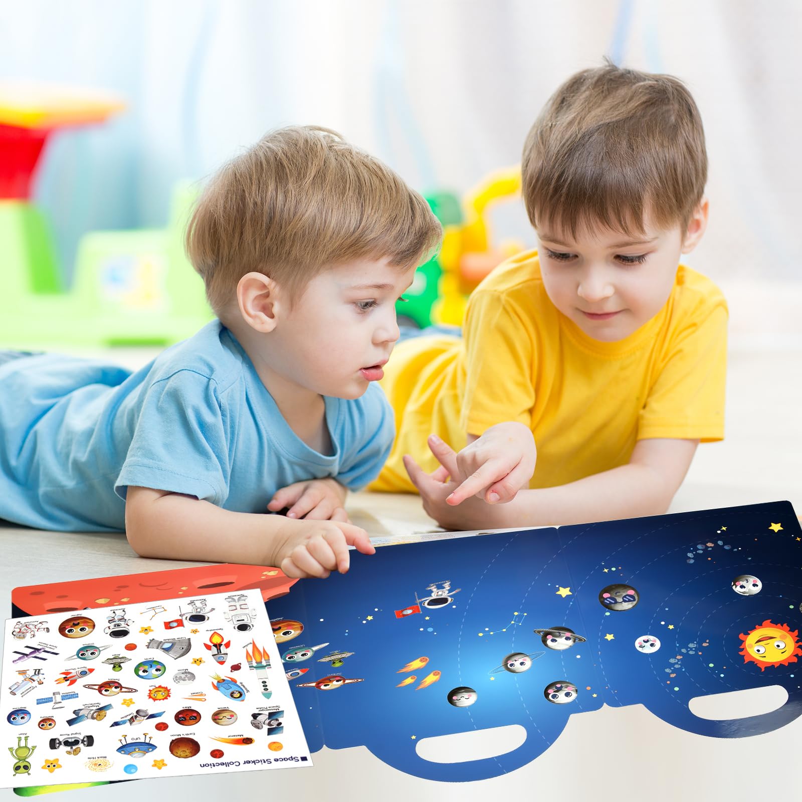 Libro De Pegatinas Reutilizables Para Niños - 5 Unidades Temáticas De Avión, Actividades Creativas, Ideal Para Viajes Y Regalos
