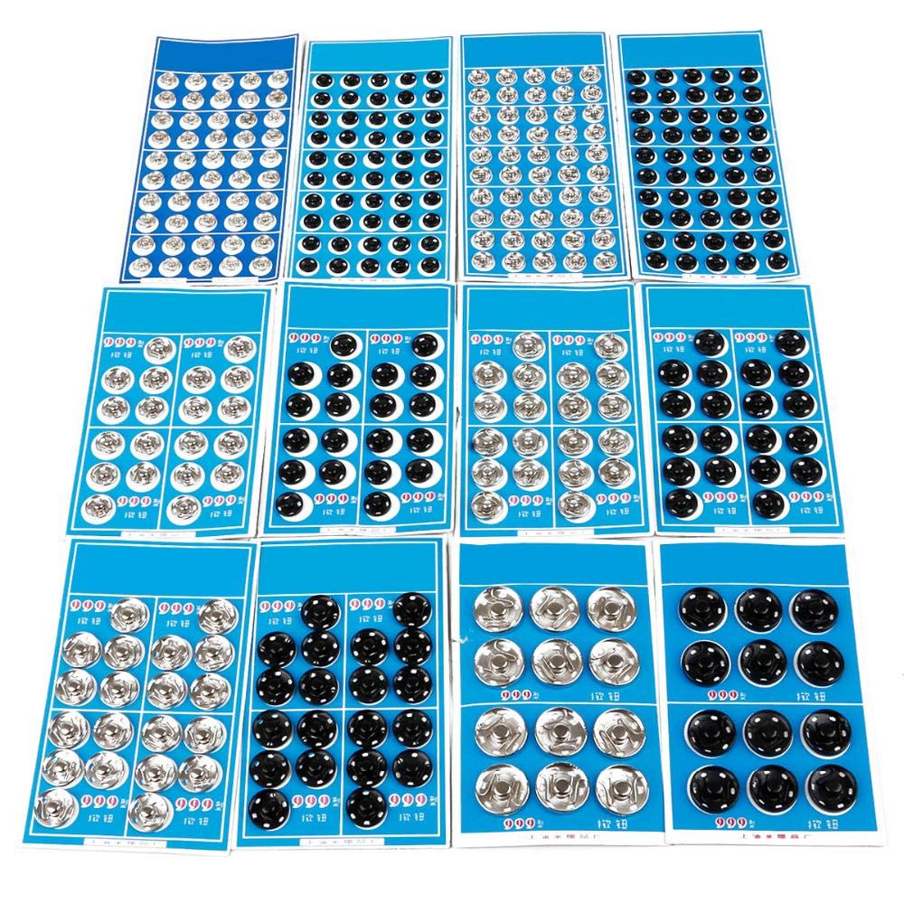 12 Bottoni Automatici A Pressione In Metallo – Colore Nero, Diametro 20mm, Per Cucito E Bricolage - 2