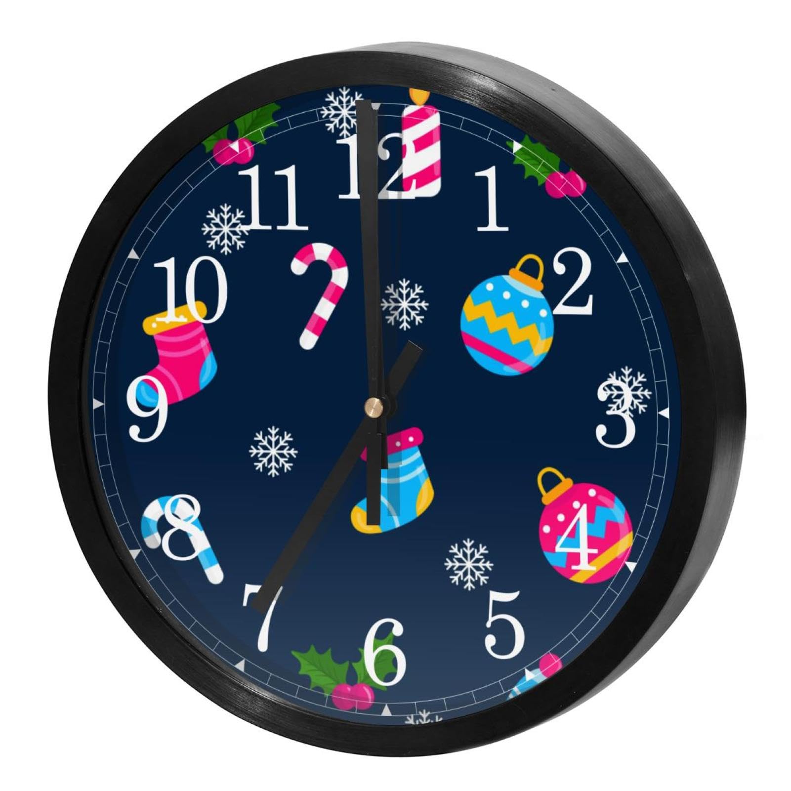 Horloge murale silencieuse bleu foncé pour cuisine maison bureau et école