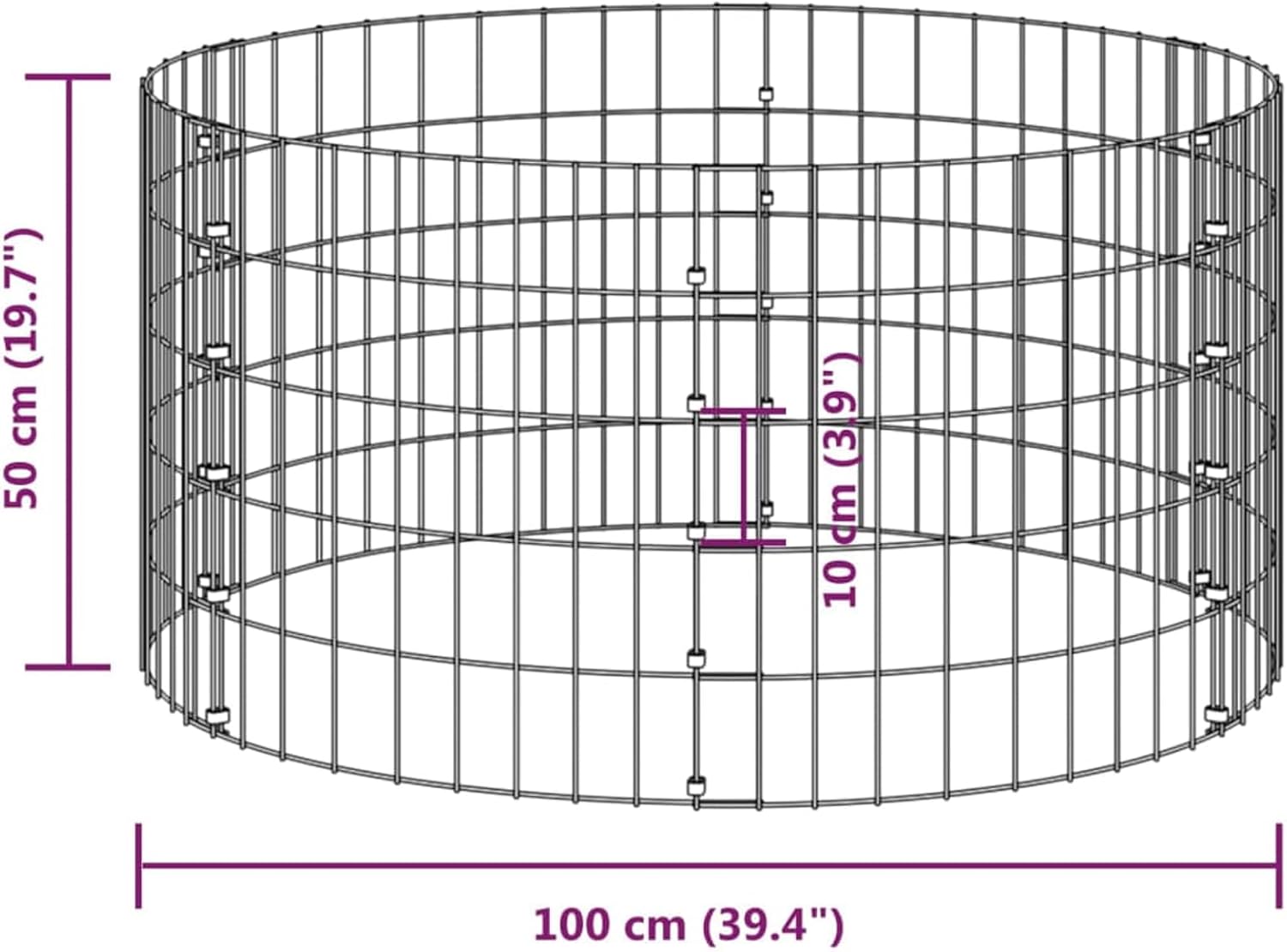 Garden Composter, Large Breathable Design Ø39.4inx19.7in Galvanized Steel for Efficient Waste Management