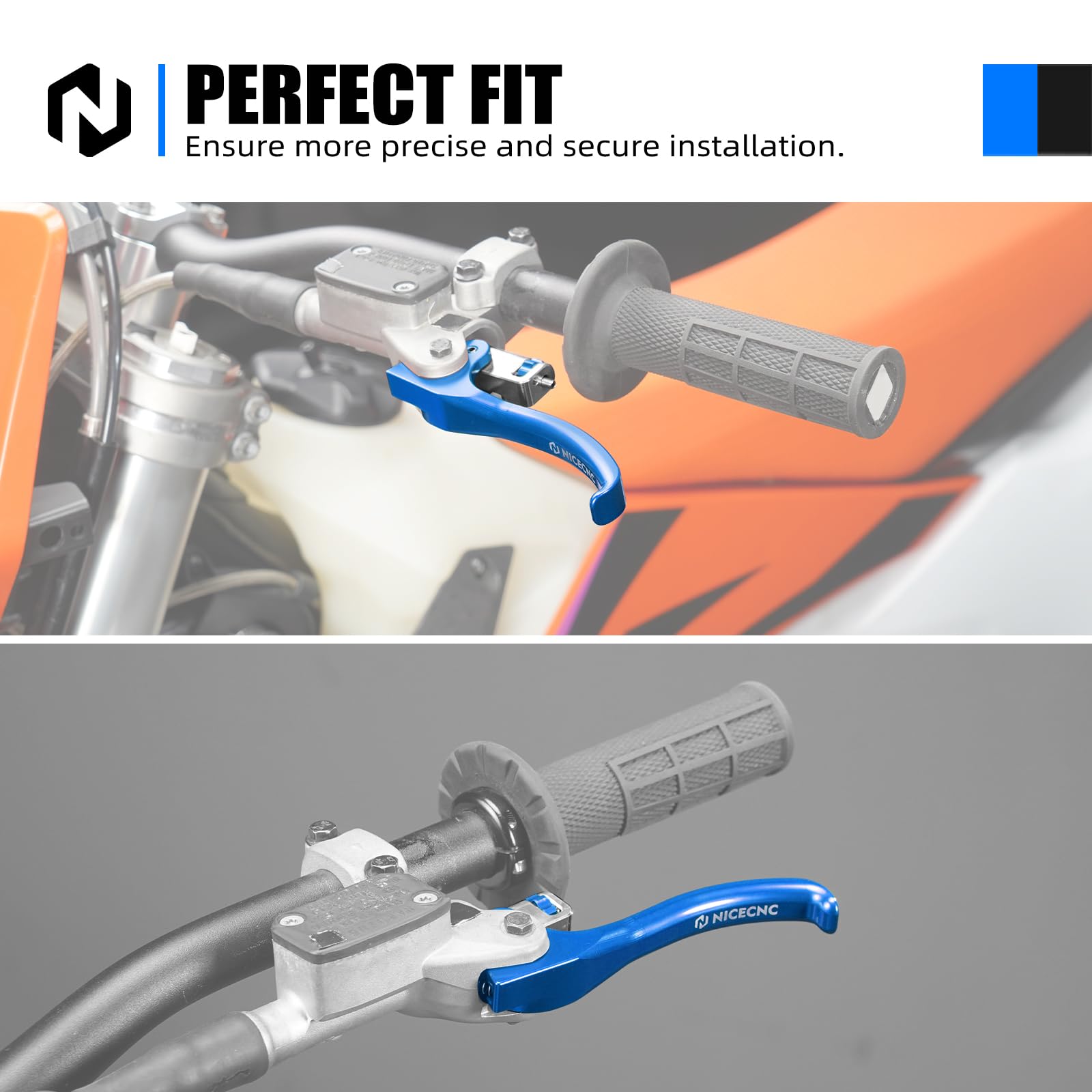 NICECNC Leva Frizione Corta Compatibile con SE 125 R 2018-2025, SE 250 R Factory 2015-2025, SE 300 R 2015-2025, Blu