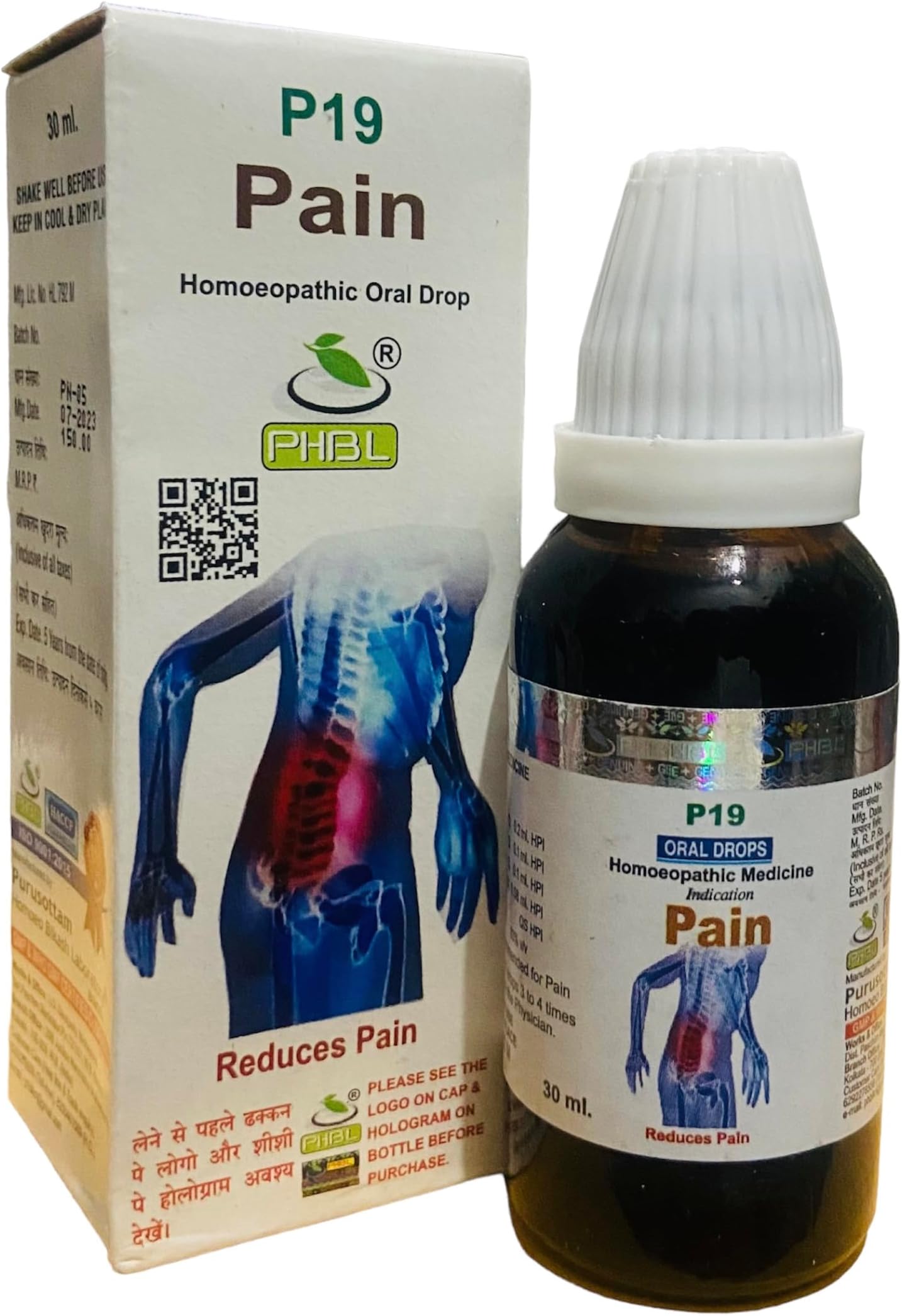 ABA17 PHBL P19 Pain Homeopathic Oral Drop (30ml) - SET OF 2 Bottles