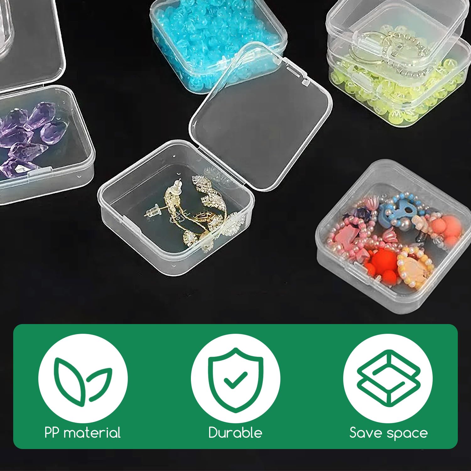 Jetec 6 Mini Contenitori in Plastica Trasparente Scatola per Conservare Piccoli Oggetti
