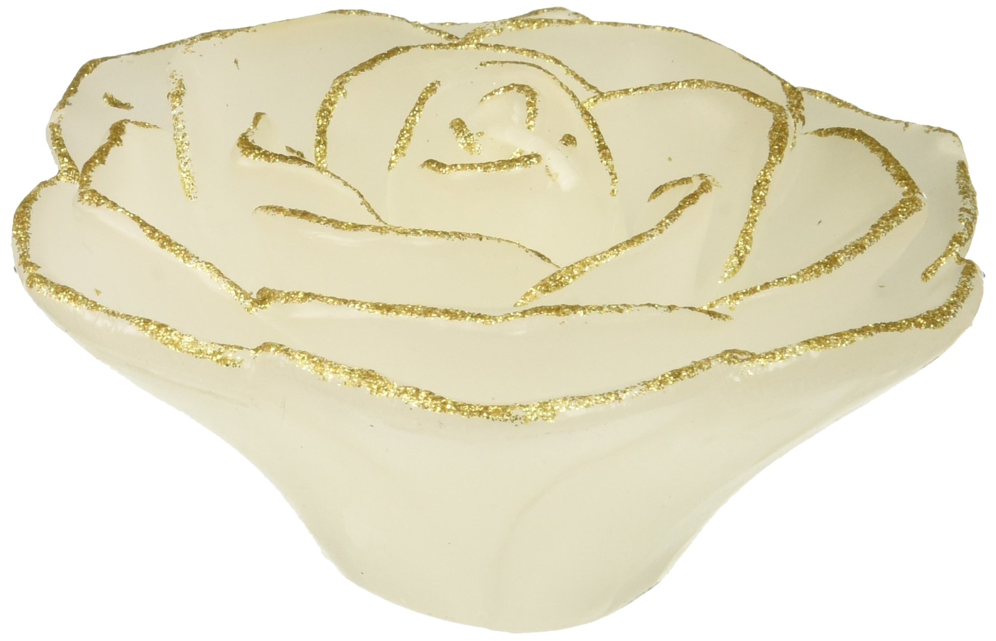 DARICE UN67813 Candle Float Rose, White with Gold
