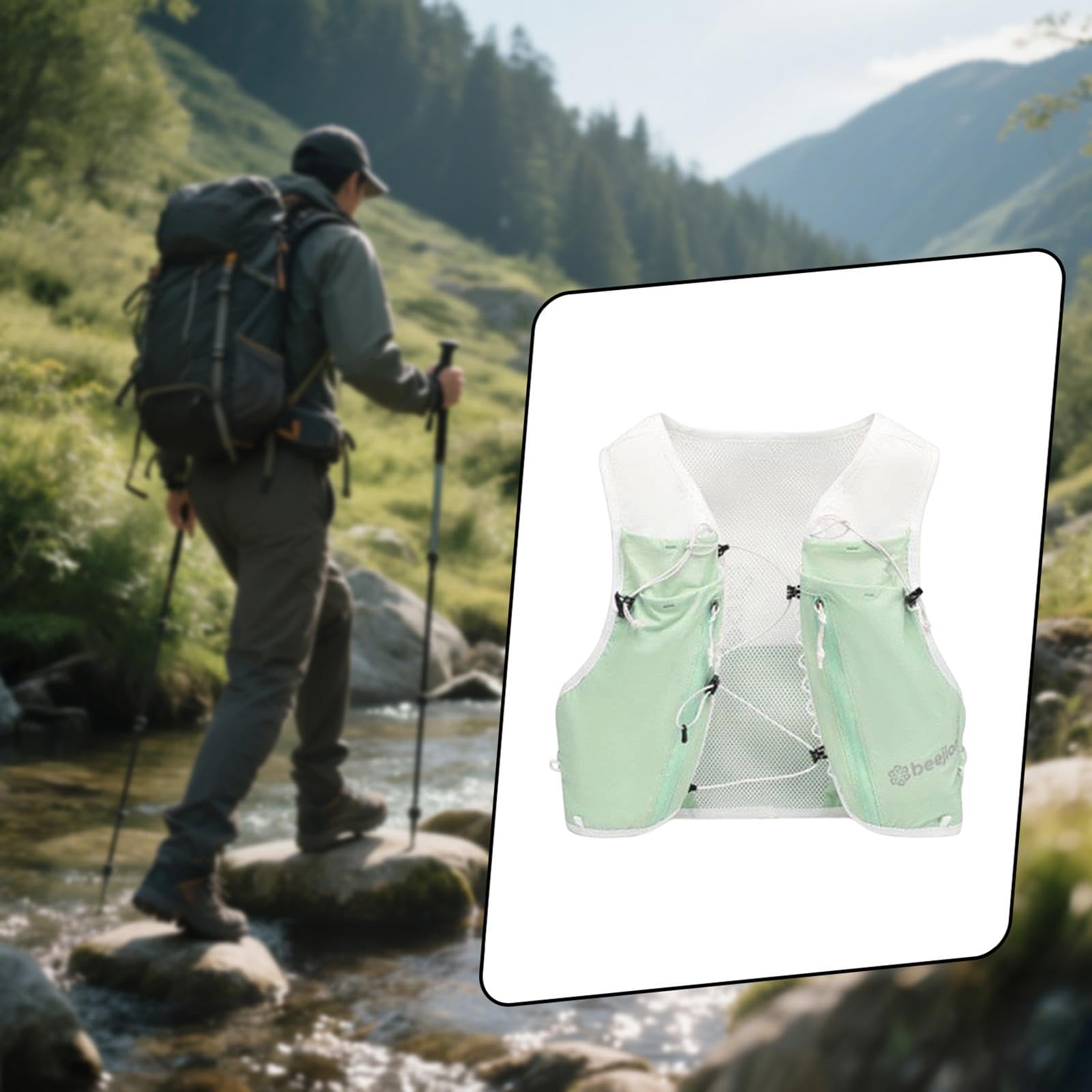 Gilet Running Zaino Idratazione Zaino Sportivo Zaino Ergonomico Materiale Elastico Multitasche Adatto a Escursioni Corsa Ciclismo Arrampicata Campeggi