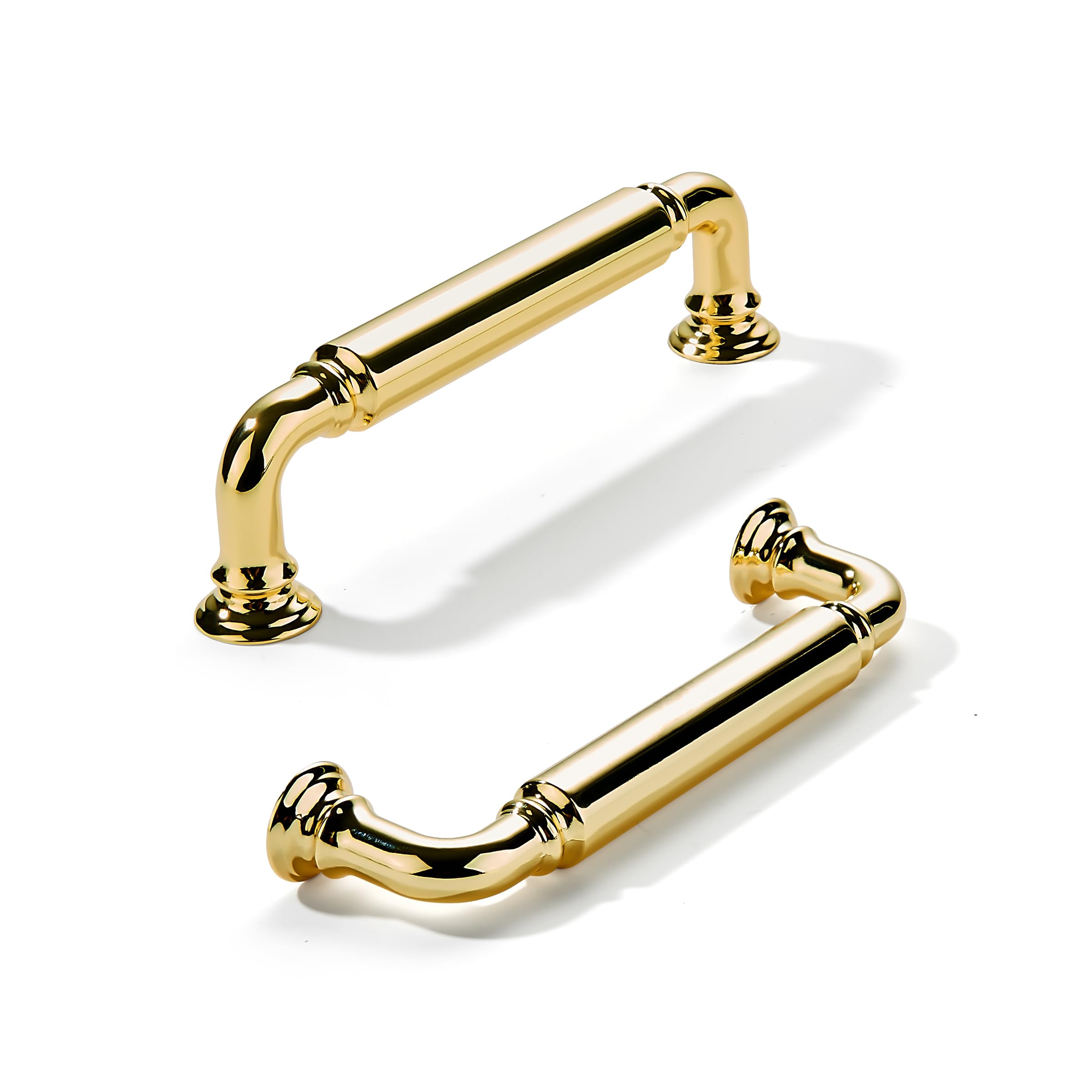 KHTUMEWARE-80279 Polished Gold Cabinet Pulls CTC 4 in (102 mm) 10-Pack