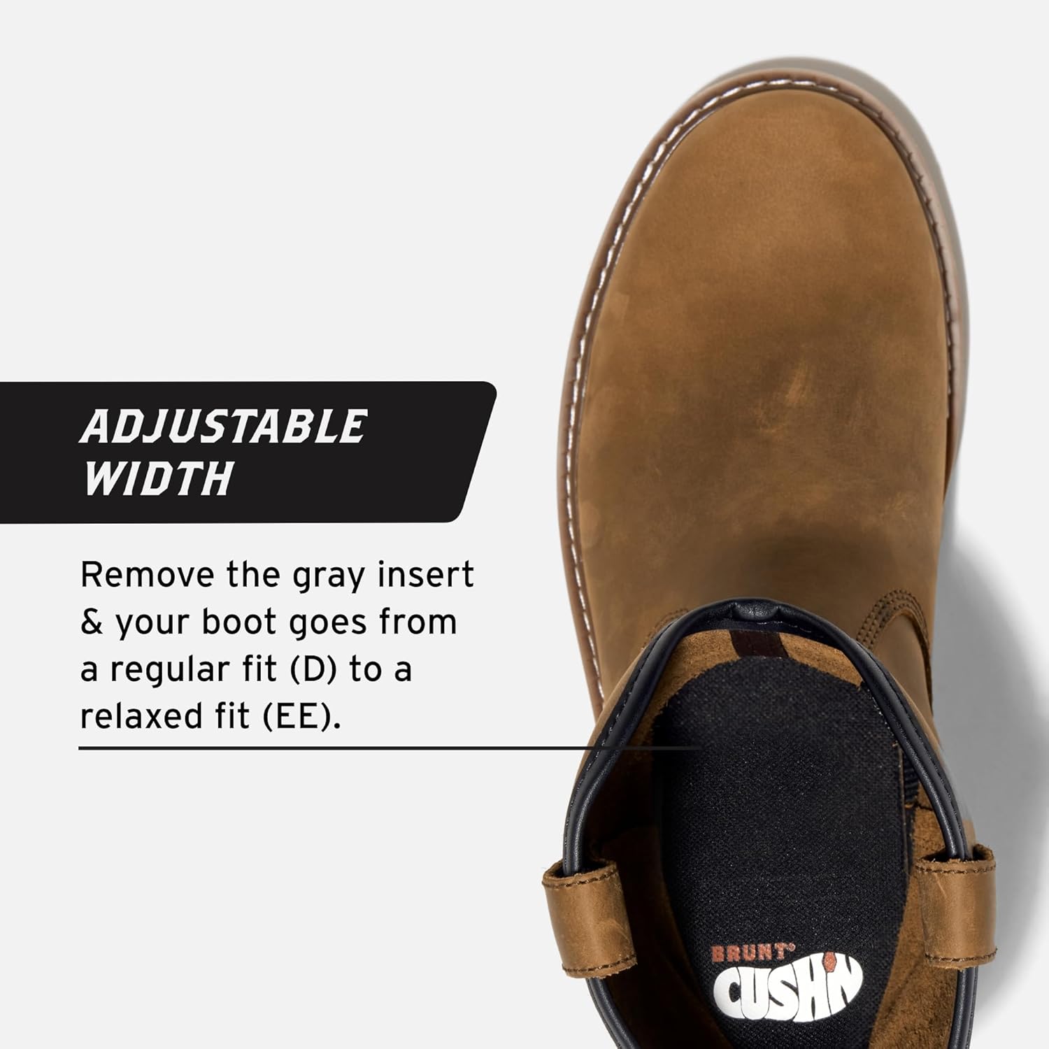 BRUNT Bolduc Unlined (Soft Toe) - 9" Water-Resistant Pull-On Wedge Work Boot - EH Rated - Slip + Oil Resistant - Heat-Resistant Sole - Adjustable Width System