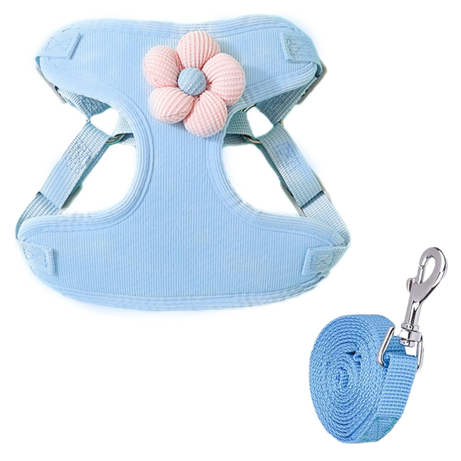 PAPIEEED Puppy Harness & Leash Set, Soft Mesh Padded Cat Harness Cute Dog Vest for Outdoor Walking, Running