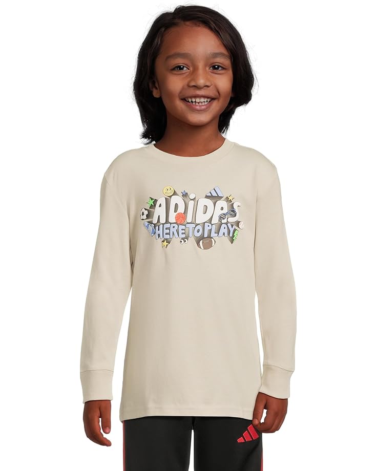 adidas Kids Long Sleeve Adi Expression Tee (Toddler/Little Kid) - Main View