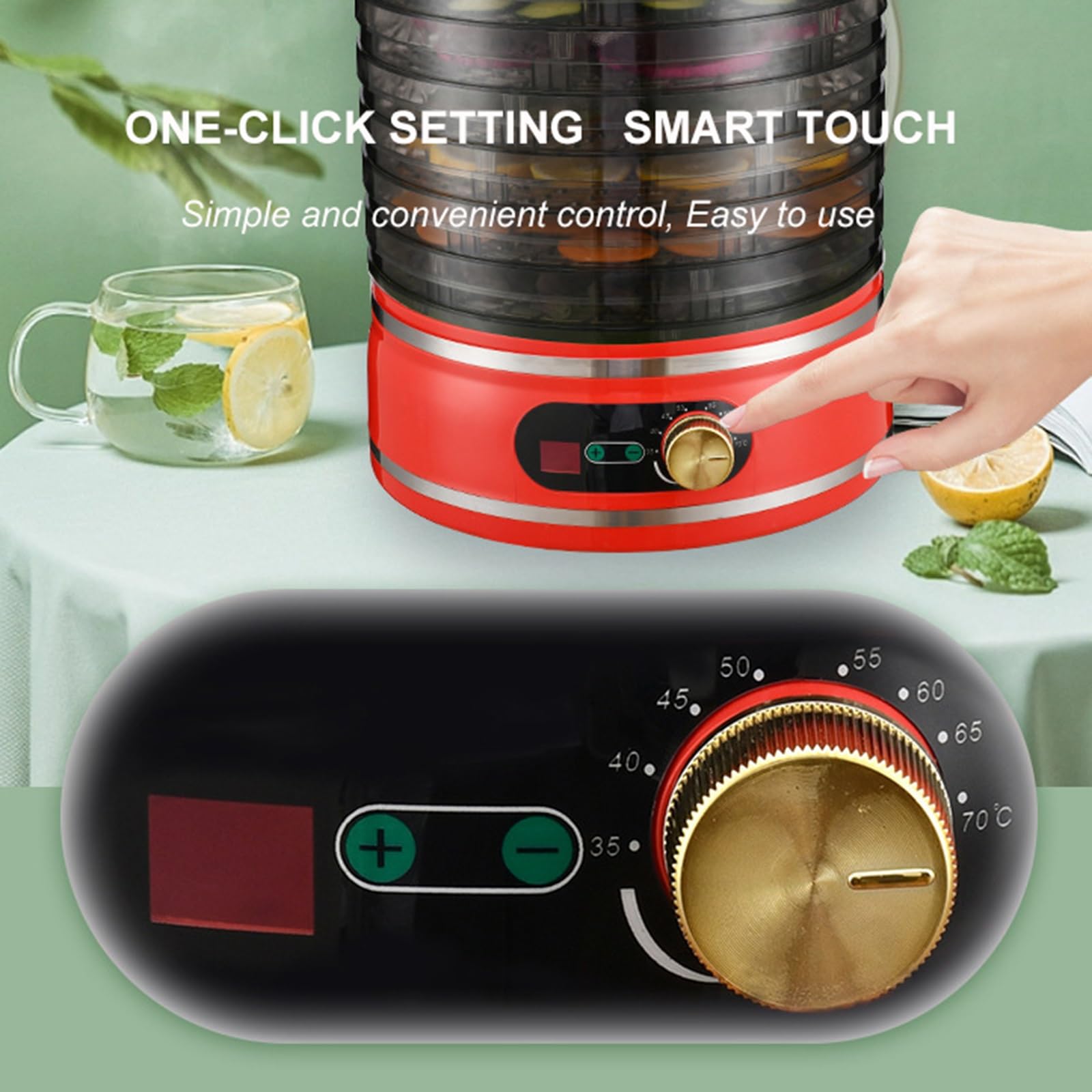 72h Temporizador de alimentos eléctrico deshidratador 400W, ajustable 95-158F control de temperatura, apilable 8 bandejas sin BPA para la preservación saludable de bocados de carne, fruta, carne y hie