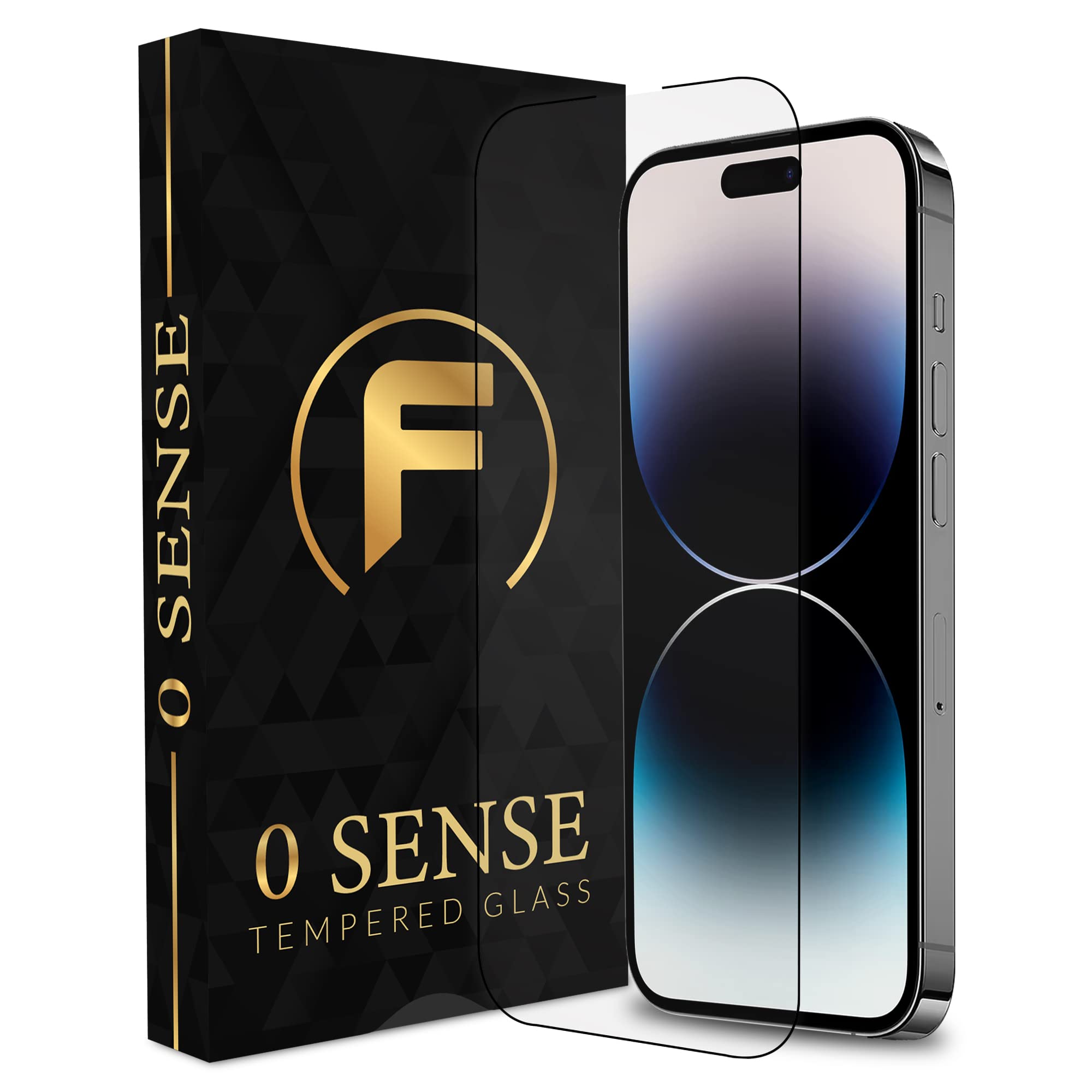 FIRST MART Edge to Edge Tempered Glass for iPhone 14 Pro Max (6.7 Inch) 0 Sense Ultra Thin Edge to Edge Screen Protection and Easy Installation | Black