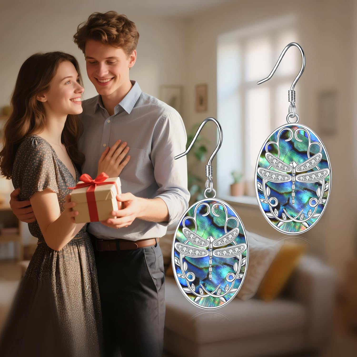 Dragonfly Earrings Sterling Silver Dragonfly Dangle Insect Jewelry Gifts for Women - Image 6