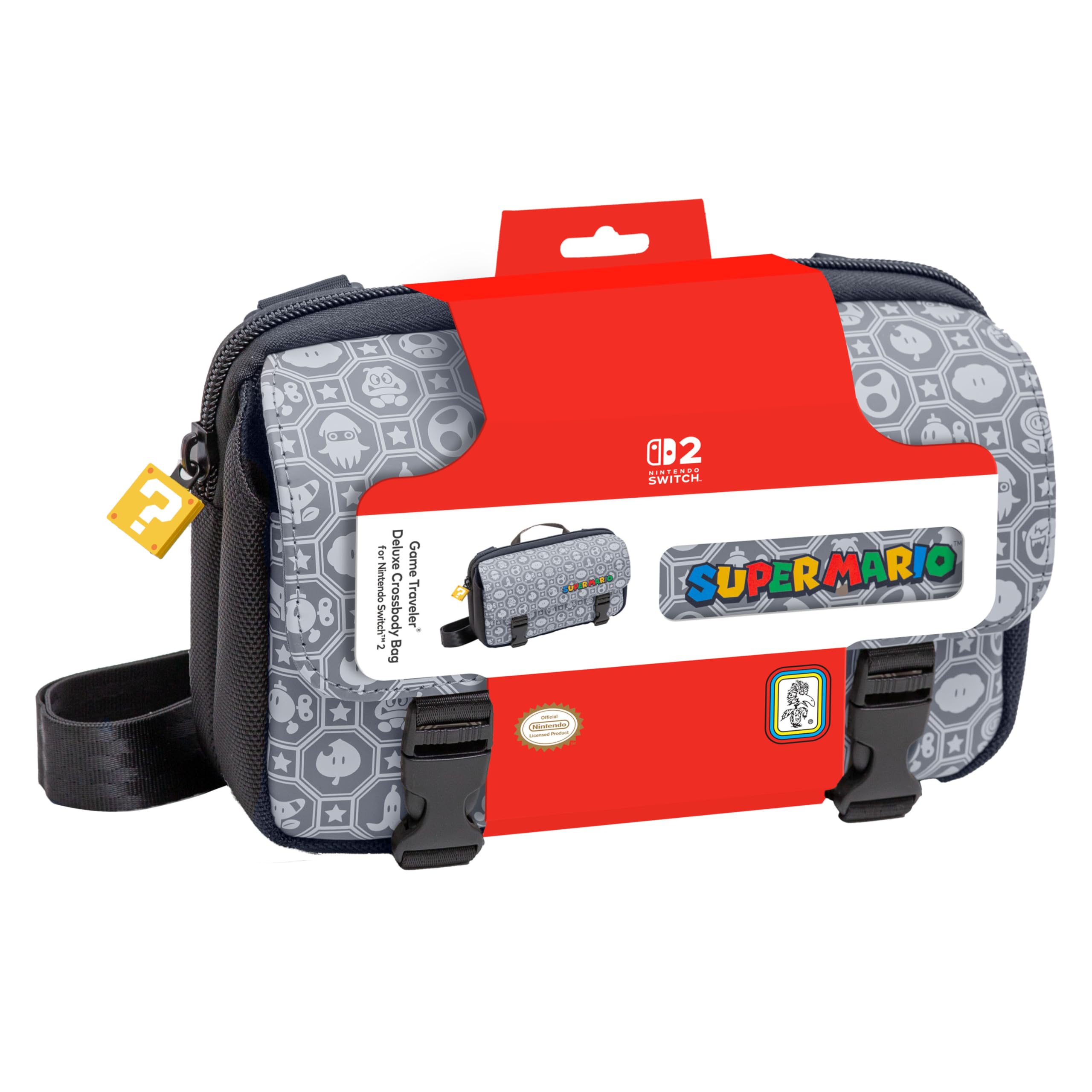 R.D.S. INDUSTRIES, INC. – Game Traveler Deluxe Licensed Travel Case Designed for Nintendo Switch, Nintendo Switch 2, OLED, Super Mario Monogram (LV17SM)