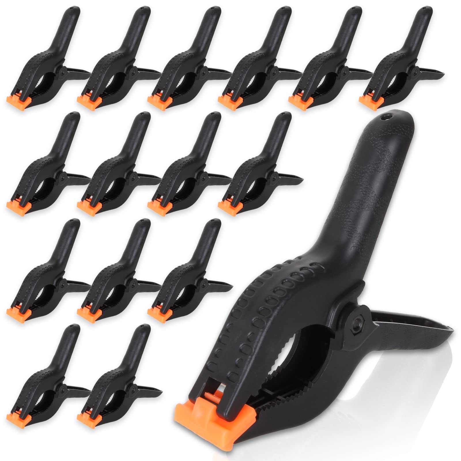 LANIAKEA 16 PCS 6 Inch Spring Clamps. Heavy Duty Clamps Nylon Muslin Clamp, Photo Booth Backdrop Clips for Photo Background Support, Photography Studios, Home Improvement