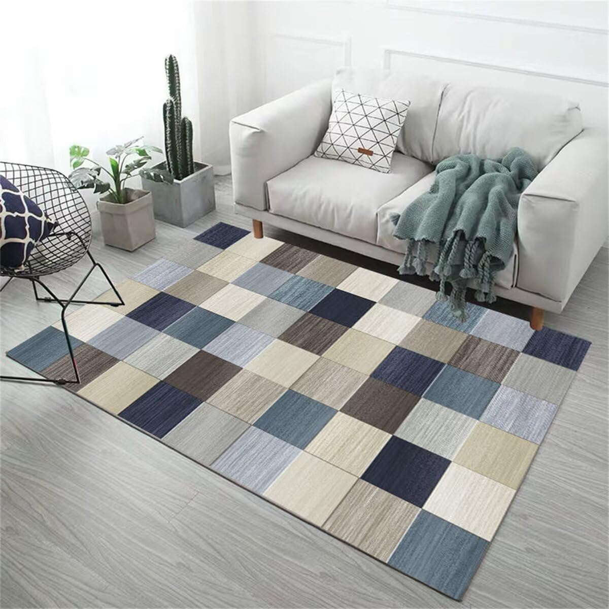Tapis tout doux bleu gris 170x240cm pour réchauffer les sols froids des chambres