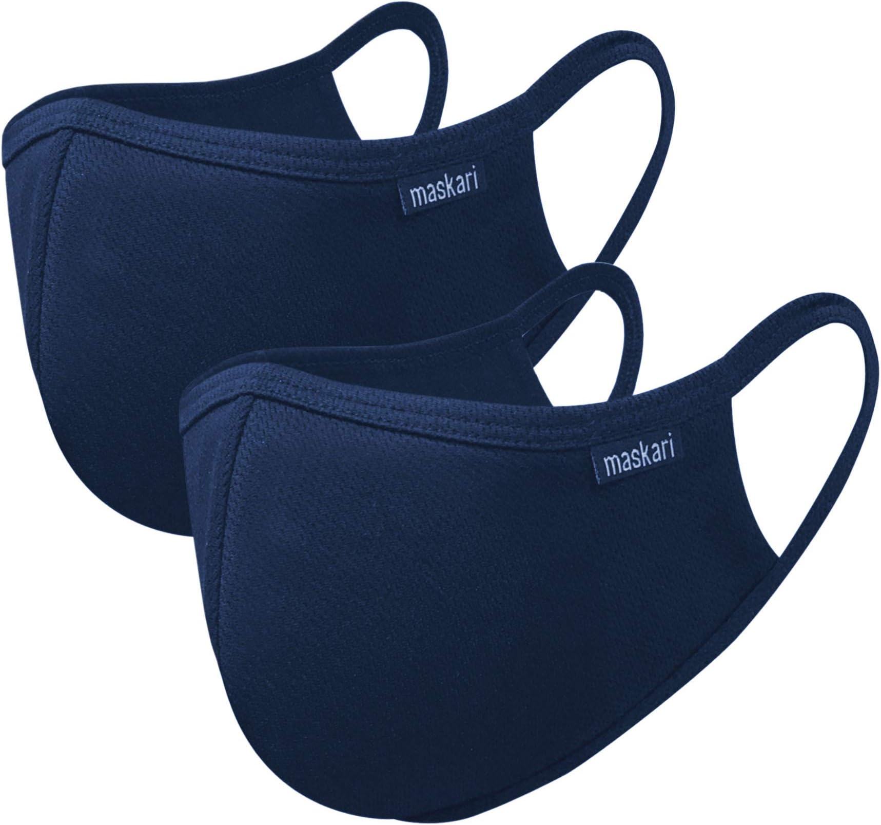 Reusable 3 Layer Face Mask | HeiQ Viroblock | Breathable & Sporty | Sizes for Men, Women, Teens & Kids | With & Without Adjustable Ear Loops