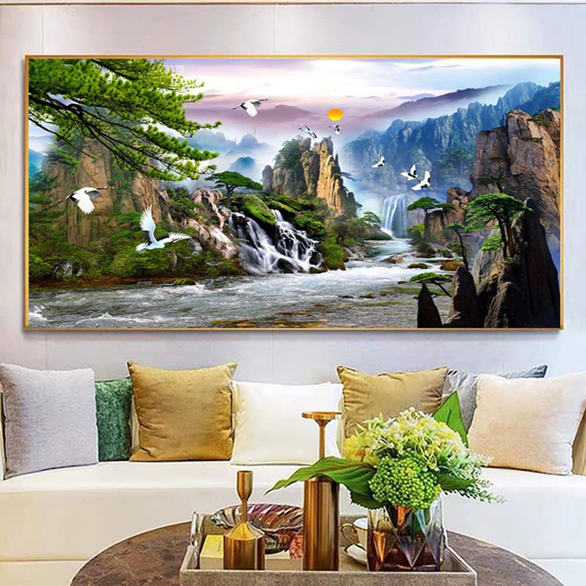Instarry DIY 5D Diamond Painting Tableau Diamant Paysage Naturel Accessoires de Décoration Intérieure 120x60 cm