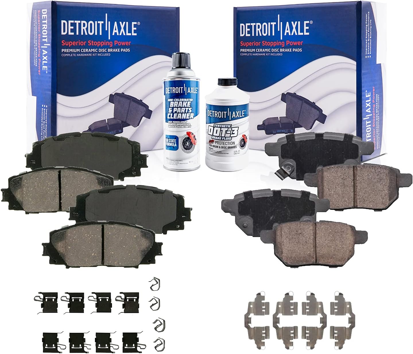 Detroit Axle Front and Rear Ceramic Brake Pads for Lexus
