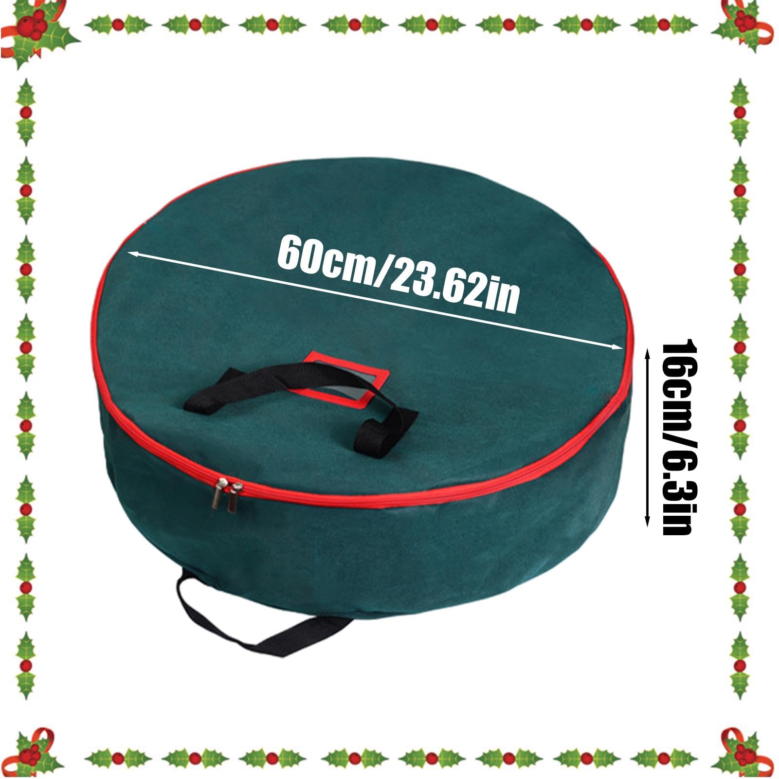 Rangement Guirlande Noel Sac De Rangement Pour Couronne De Noël U2013 60 Cm U2013 Sac à Fermeture éclair Pour Couronne De Noël U2013 Grand Récipient Pour Guirlande | Sac De Rangement épais