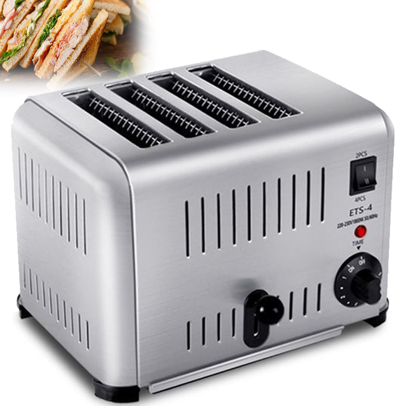 Tostadora De Acero Inoxidable, Ideal Para Personas Con Barbas Gruesas, FuncióN Para Bagels, Tostadora De Ranuras Largas Para Bagels, Waffles Y Tostadas, 5 Niveles De,Sixpieces