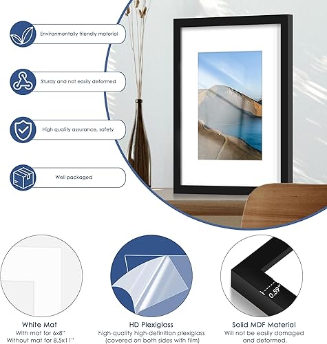Miniatura 6 de PEALSN - Juego de 6portarretratos de 11 x 17pulgadas para fotos de 8 x 12pulgadas con paspartú11 x 17pulgadas sin paspartú, montaje en pared,