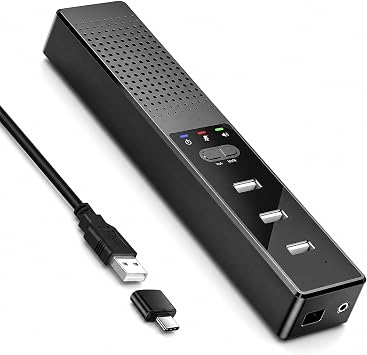Computer Speaker and Microphone,pc Speakers,360 Voice Coverage, Advanced Noise Reduction, USB-C Plug & Play, Compatible with Zoom and MS Team