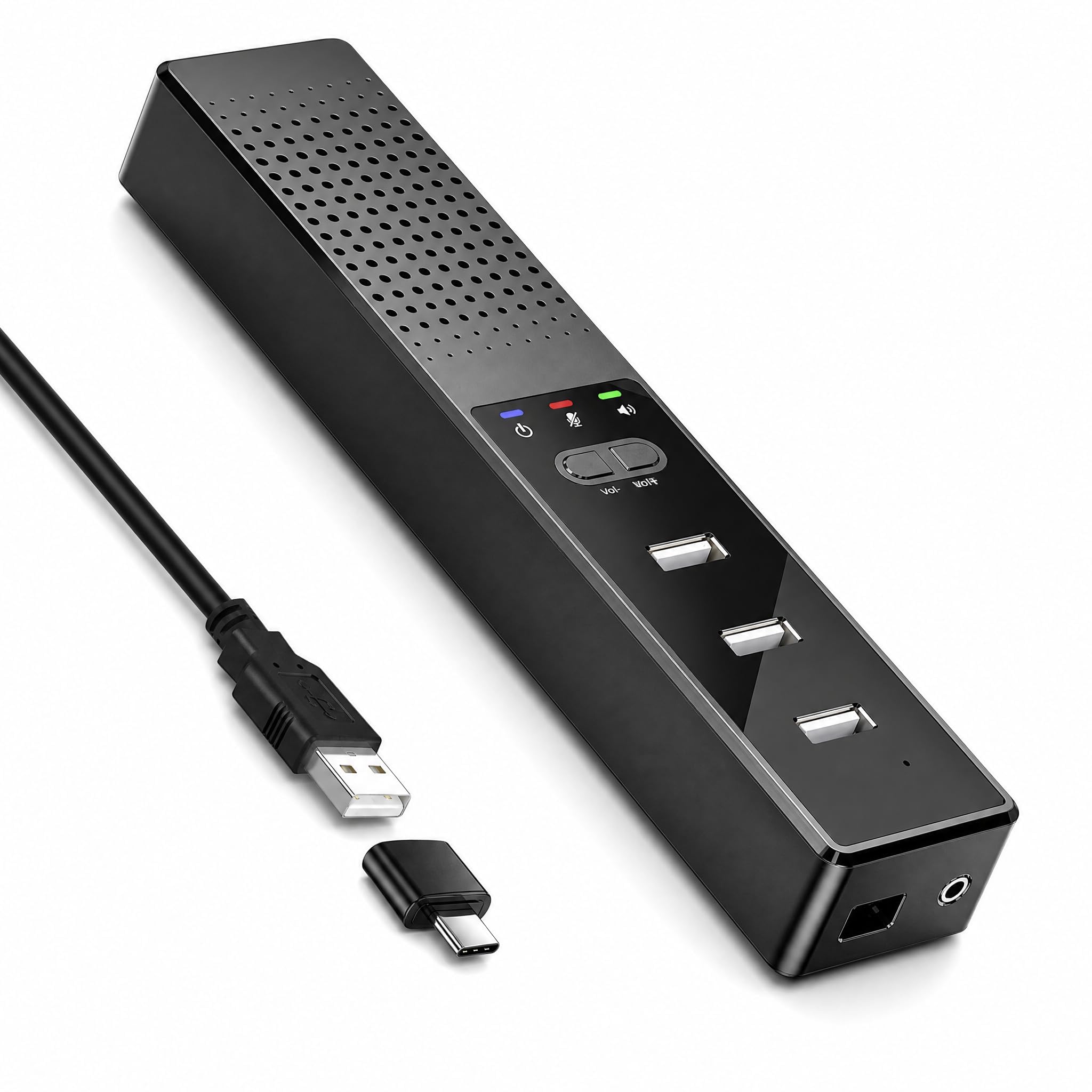 AiooTisu Computer Speaker and Microphone,pc Speakers,360° Voice Coverage, Advanced Noise Reduction, USB-C Plug & Play, Compatible with Zoom and MS Team