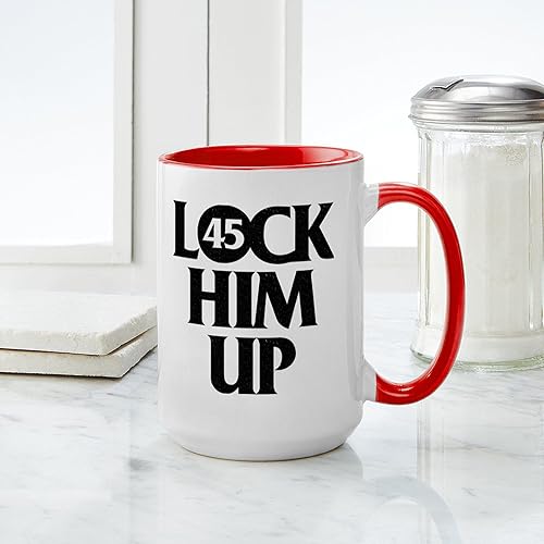 Miniatura 10 de CafePress Lock Him Up - Taza de café de cerámica de 15 oz (15.0 fl oz)