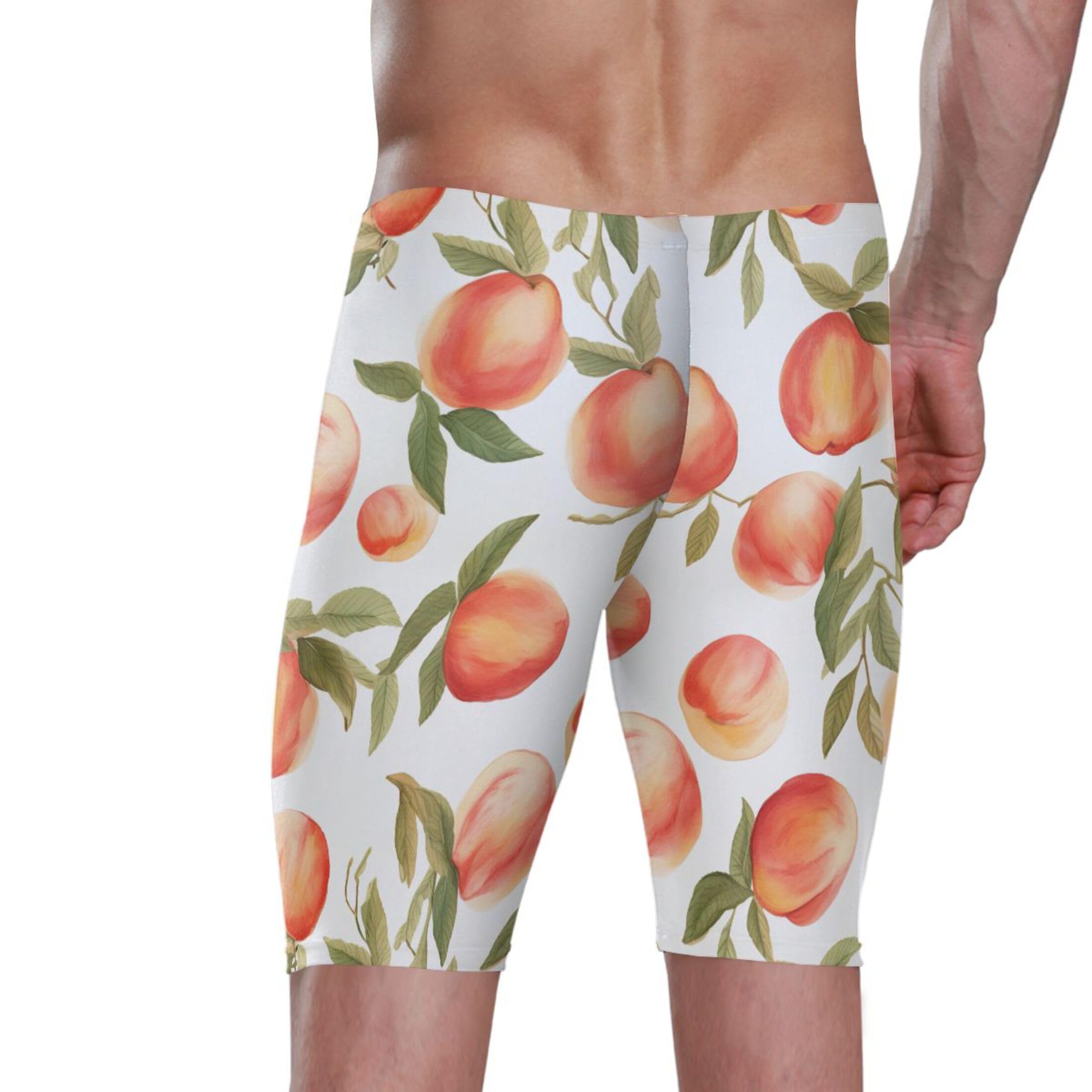 UMIRIKO Peach Fruit Men's Swim Jammers Racing & Training Swimsuit Fast, Flexible,Comfortable XXXL B0401945, 3X-Large