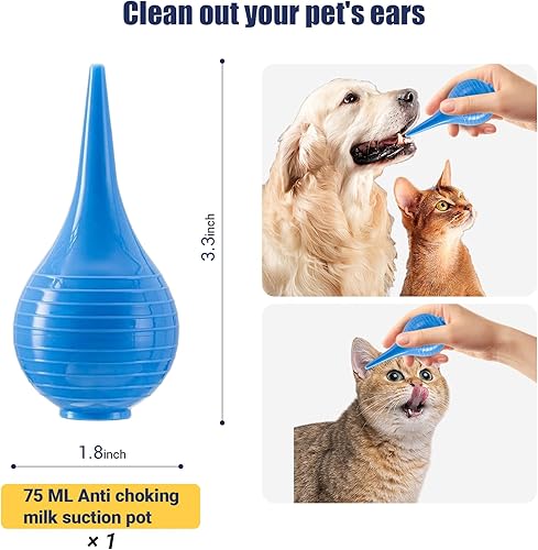 Miniatura 4 de Catéter de succión con extractor de moco estéril para cachorros recién nacidos, kit de alimentación de tubo de 8 FR rojo con jeringas de 0.7 onzas