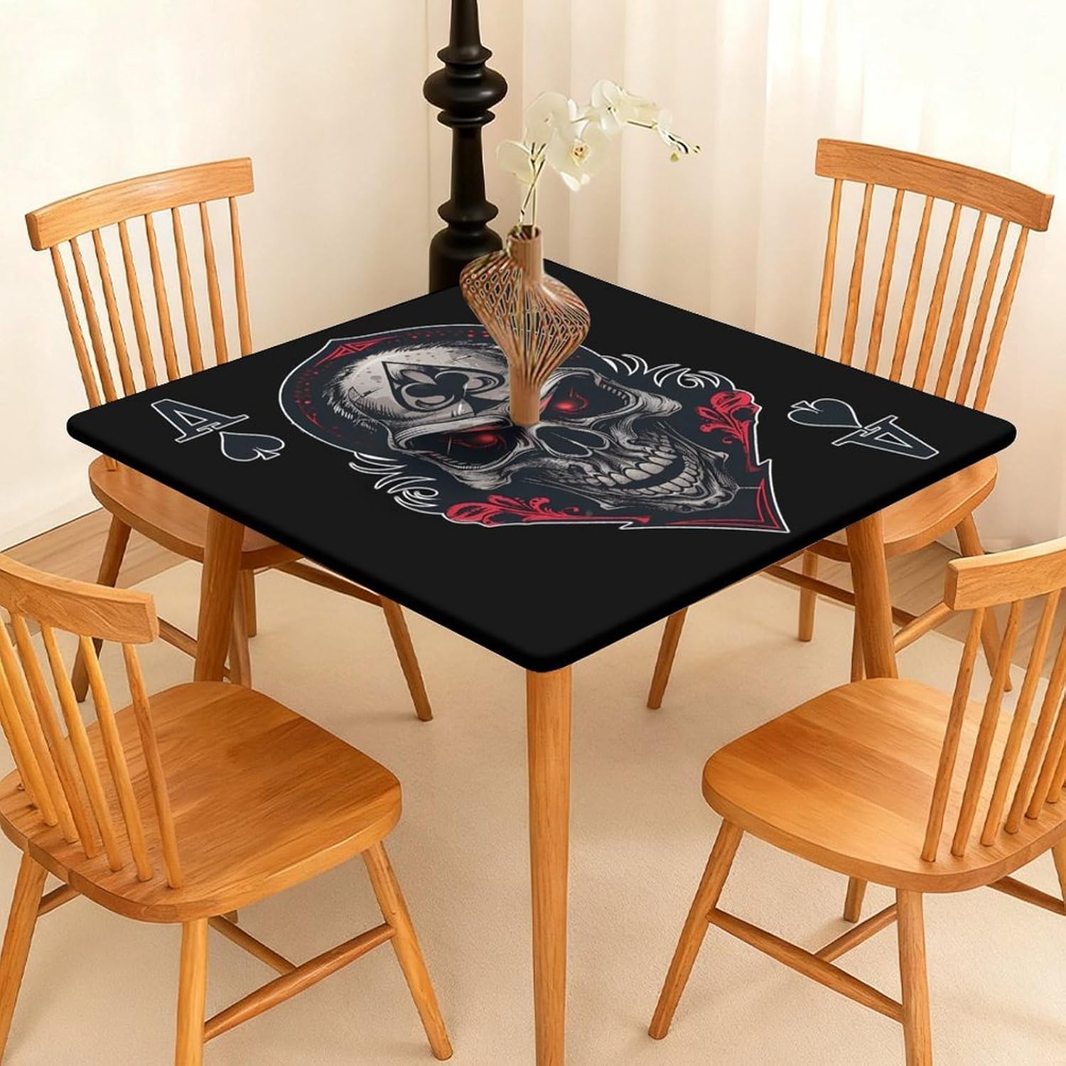 Poker Aces of Spades Square Tablecloth Print Table Cloths Table Cover Wedding Party Holiday Decor