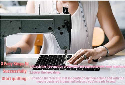 Miniatura 10 de Jonnick Tapete deslizante para acolchado con respaldo pegajoso, tapete deslizante para coser para acolchar, accesorios de acolchado de movimiento