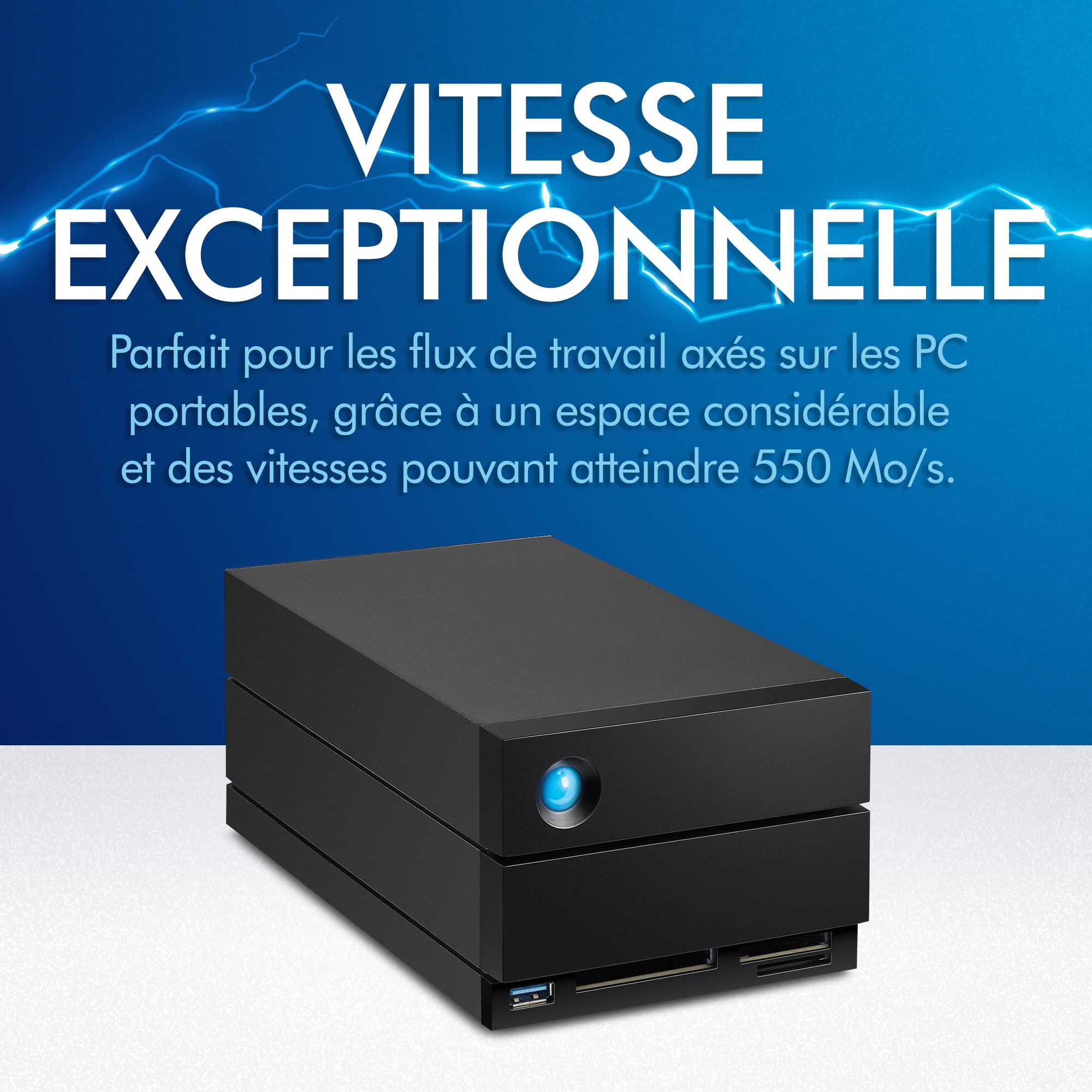 LaCie 2big Dock 36 T, disque dur externe HDD RAID, ports Thunderbolt 4 compatibles USB 4, services Rescue valable 5 ans (STLG36000400)