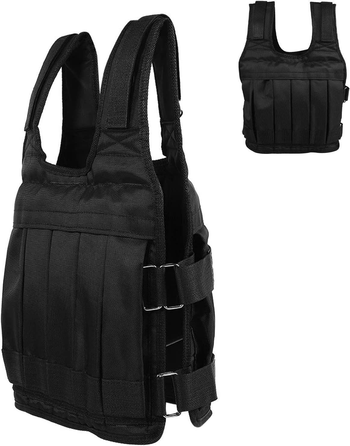 Weighted Vest, 110lbs Adjustable, Oxford Fabric Black Classic Design, for Strength Training Running Hiking Fitness Enthusiasts