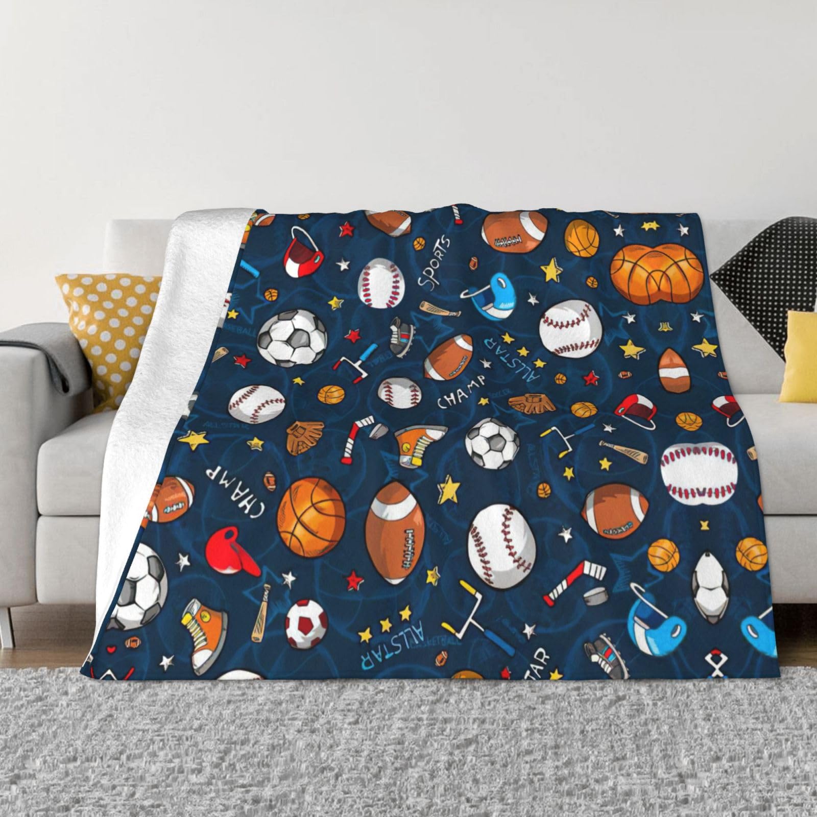 Couverture baseball pour canapé et lit jeté de lit douceur quatre saisons
