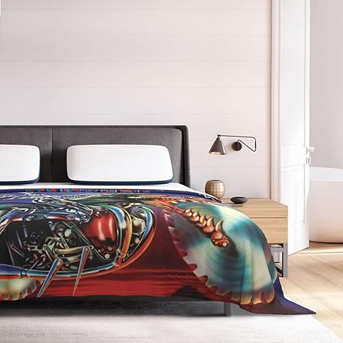 Miniatura 4 de Judas - Manta de metal con banda de sacerdote, refrescante, ligera, acogedora, transpirable, se adapta a sofá, dormitorio, campamento, uso durante