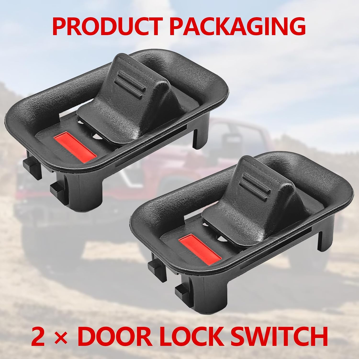 2PCS Door Lock Switch Knob Front & Rear Replacement for 15172121 75397 Compatible with Chevy Avalanche Silverado Suburban Tahoe GMC Sierra Yukon 1999-2006 Cadillac Escalade ESV EXT