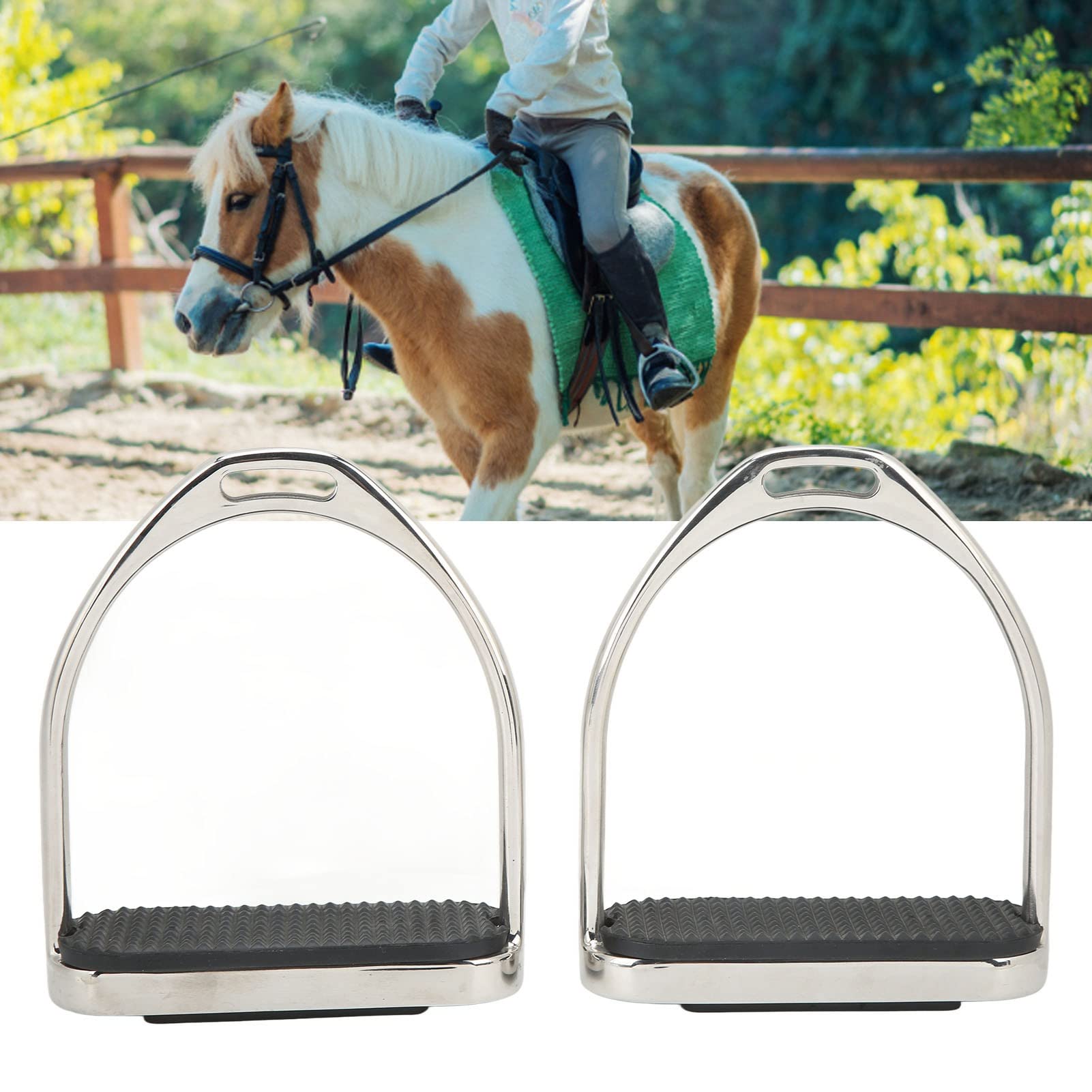 Staffe Per Cavallo In Acciaio Inox - 4.25 Pollici, Antiscivolo, Sicure Per Equitazione