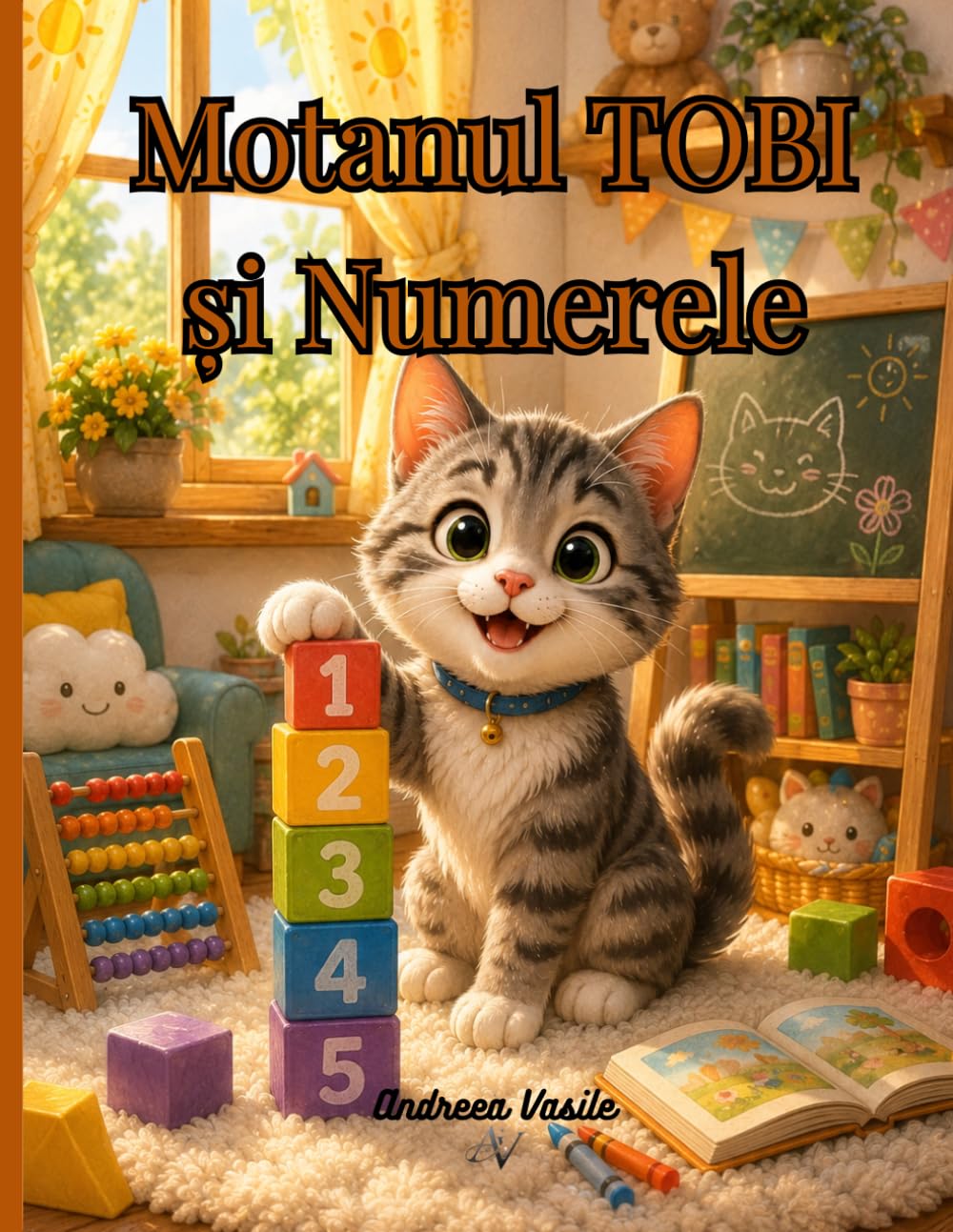 Motanul TOBI și Numerele: O Carte Ilustrată despre Învățat prin Joacă pentru Copii de 4–8 Ani