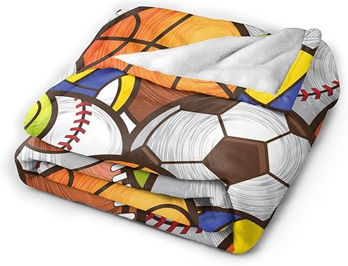 Miniatura 2 de Manta deportiva de fútbol súper suave y cálida para niños y niñas, para sofá, dormitorio, sofá, oficina, automóvil, baloncesto, béisbol, acogedora,