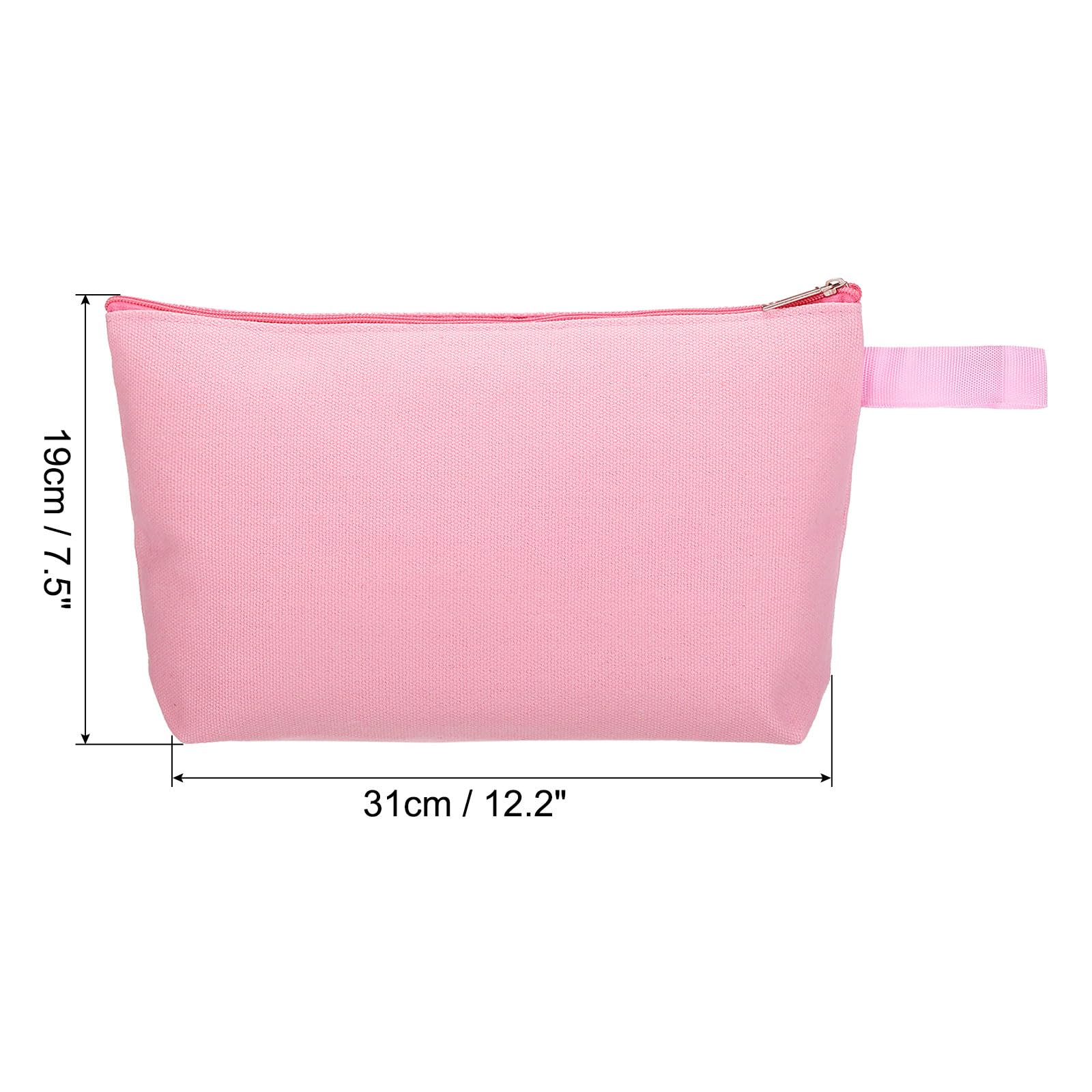 PATIKIL 12.2 x 7.5 Canvas Makeup Bags with Strap - Image 2